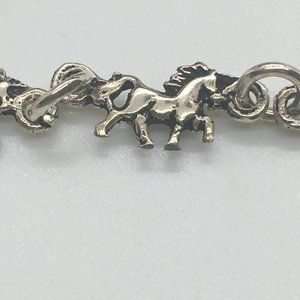 Womens Silver 925 Horse Bracelet